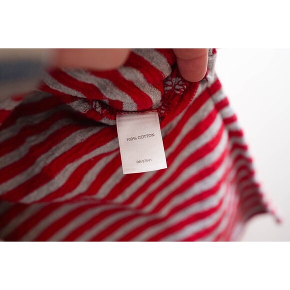 J. Jill womens S Petite red gray stiped shirt preppy - Picture 4 of 6